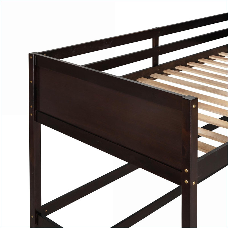 Lit mezzanine simple en bois massif avec échelle, sans sommier requis, capacité de 250 lb pour les petites chambres