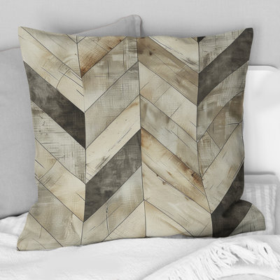Imprimé à chevrons gris I - Coussin décoratif traditionnel