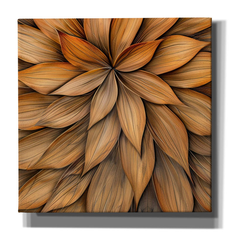 «Floral Wooden Whispers 2» par Andrea Haase, art mural sur toile, H 12 po x l 12 po