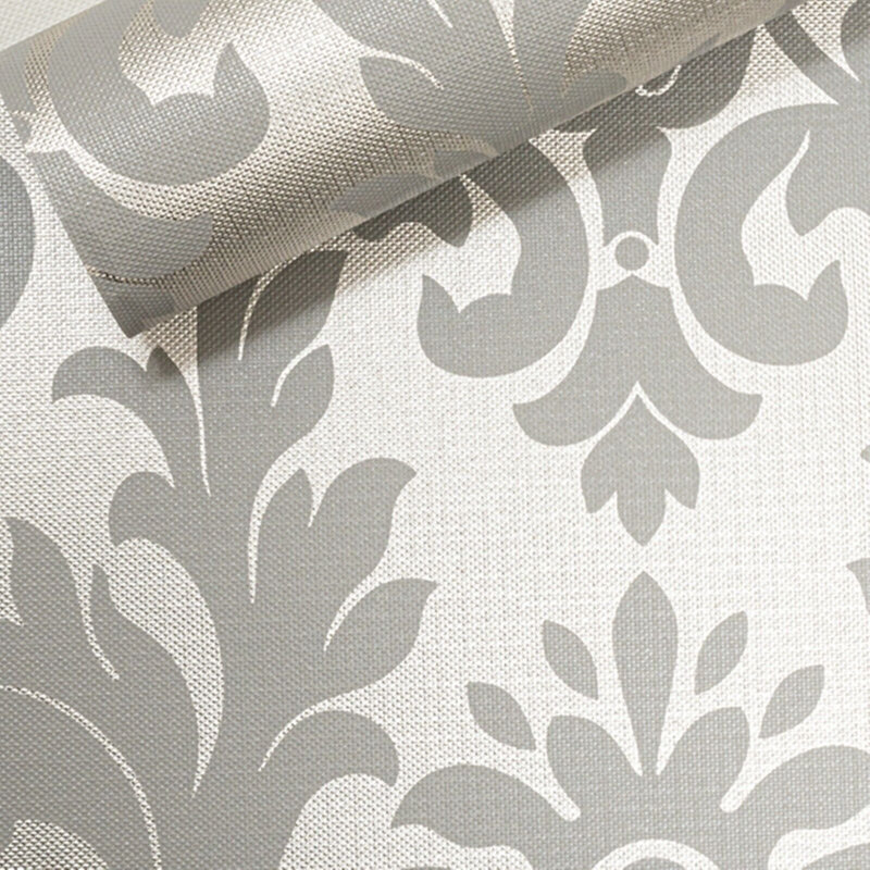 Fortine Silver Grey Taupe Traditional Vintage Floral Metallic Wallpaper 10m x 53cm Roll