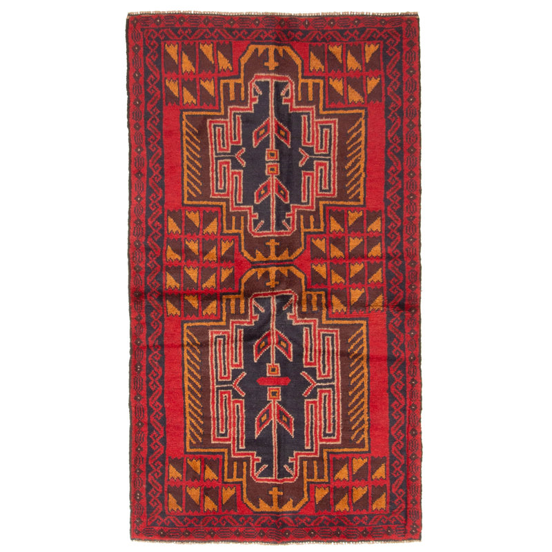 Rizbaft Red Rug 3'4" x 6'2"