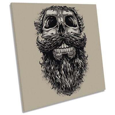 Skull Beard Smile - Wrapped Canvas Print