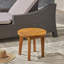 Table d'appoint d'extérieur en bois d'acacia 16 po, finition teck-1960565006