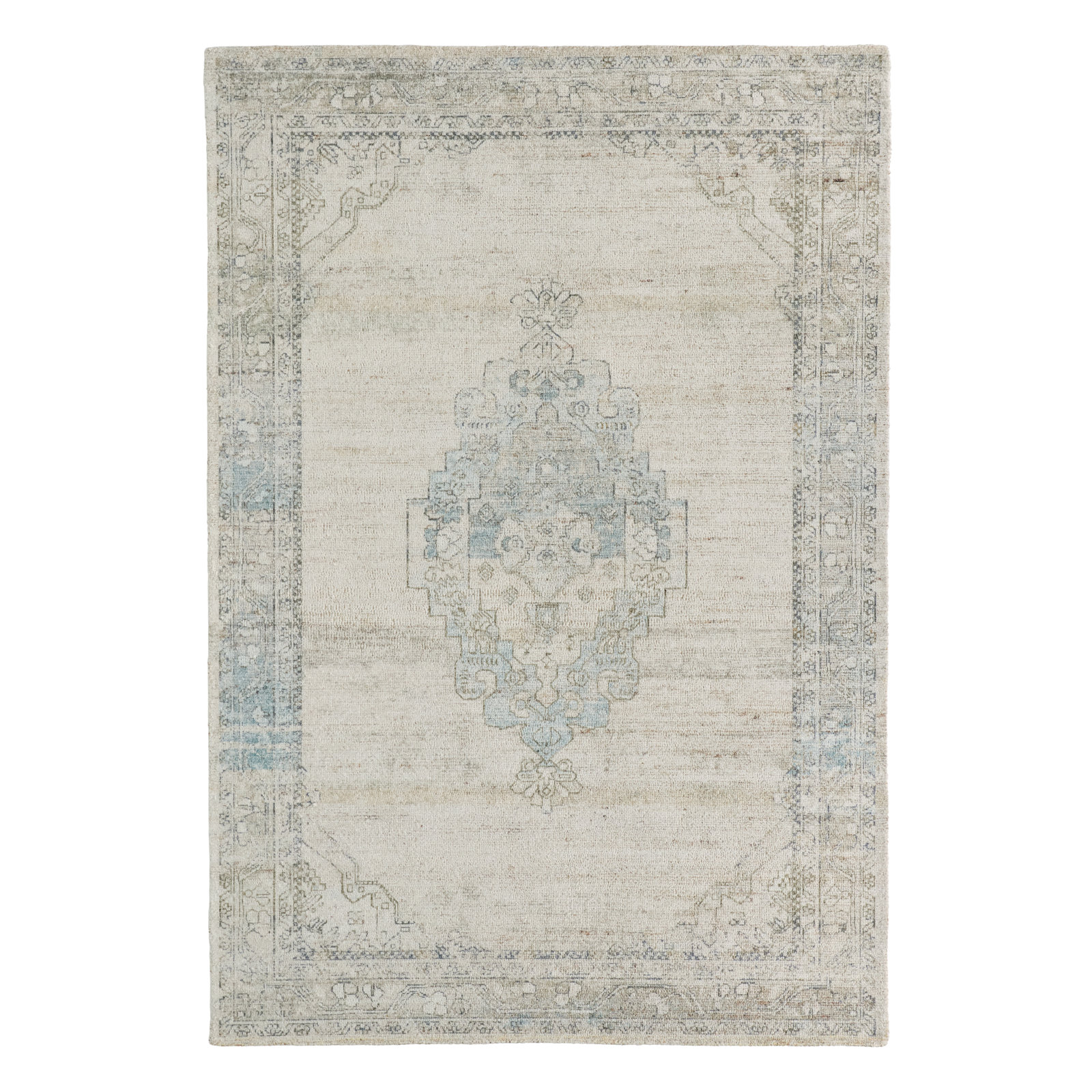 Jaipur Living Elyara CSN06 Tufted Medallion Gray/Blue Area Rug (8'6inX11'6in), Rectangle 9'6" x 13'6"