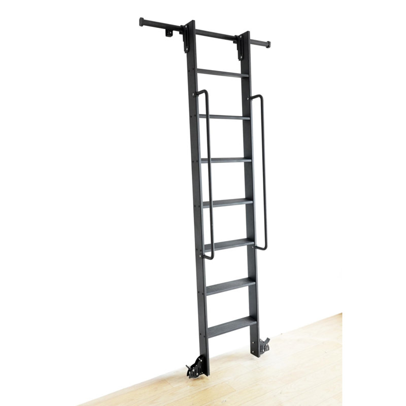 Échelle droite pliante légère en aluminium à 7 marches avec panneau latéral monobloc et kit amovible