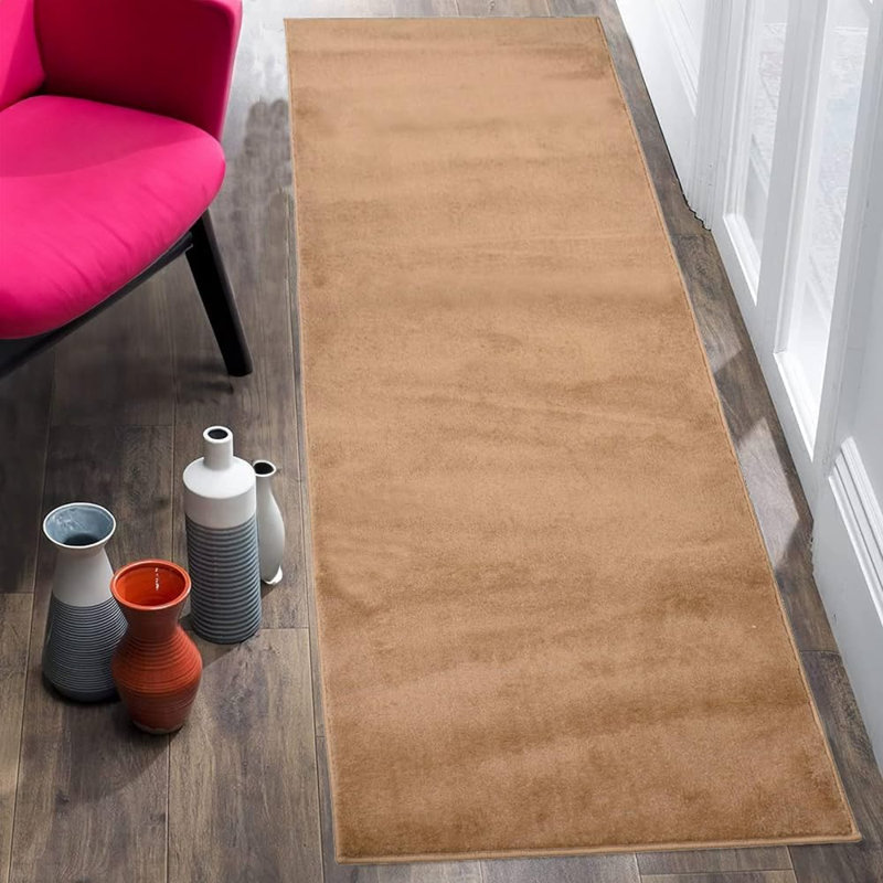 Anti Slip Soft Adjustable Size Beige Color Rug for Indoor, Runner 2'2" x 9'