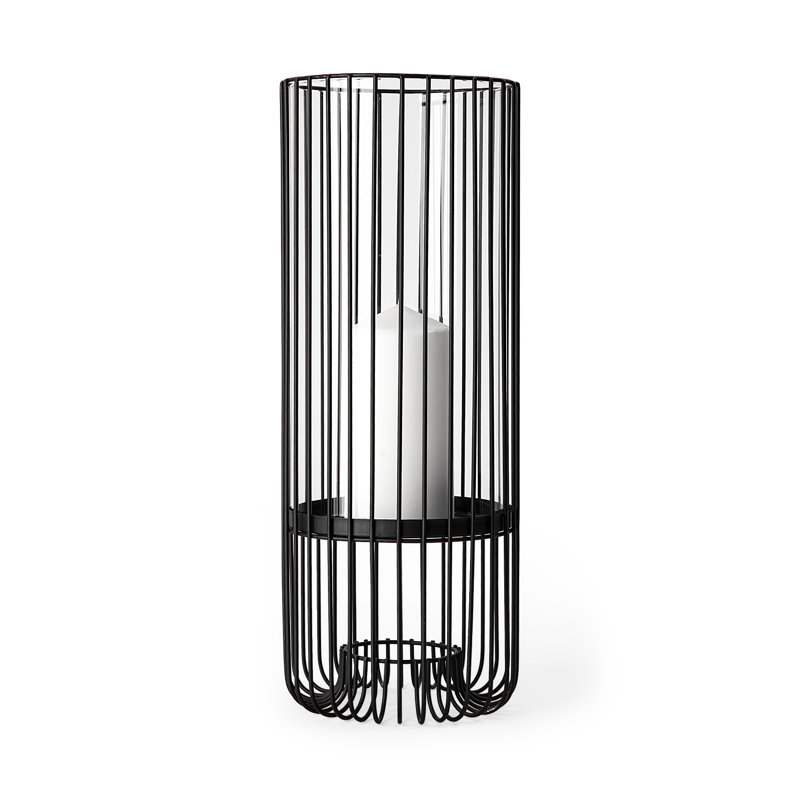 Porte-votive de table en métal, H 16,73 po x l 6,29 po x P 6,29 po, Noir