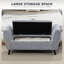 Banc de rangement rembourré, banc de repose-pieds moderne avec accoudoirs, gris-1707540456
