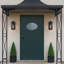 Applique murale d'extérieur Dusk To Dawn à 1 lumière H16 "unique et spectaculaire avec applique extérieure noire en verre transparent de style campagnard avec porche étanche pour garage-727194581