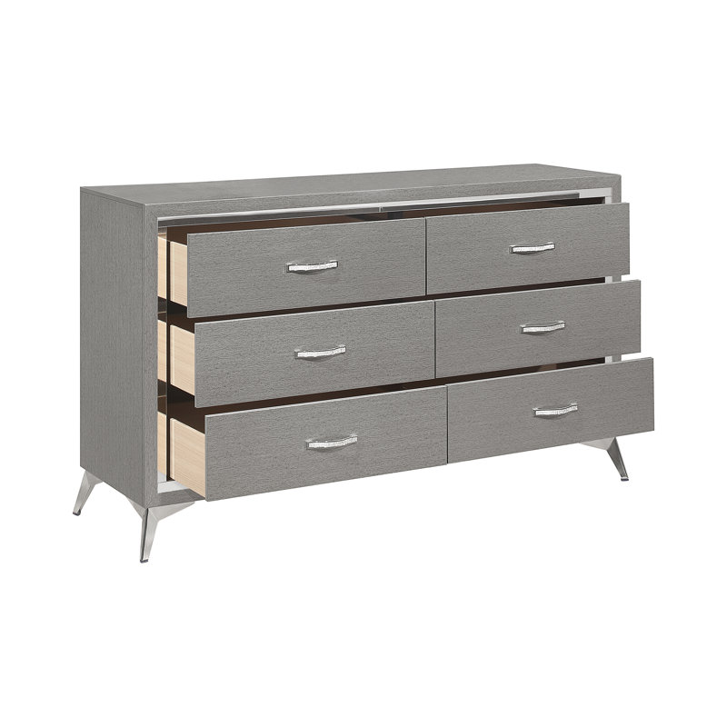 Maxo 6 - Drawer Dresser, Gris