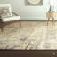 Tapis rectangulaire gris en laine tissé à la machine élégant et durable-27327306