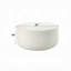 Utan 31 Inch Round Coffee Table, Modern Cement Frame, Off White