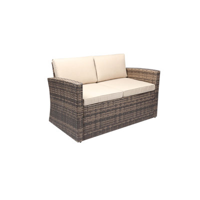Jazai 49.5'' Wide Wicker Loveseat with Cushions