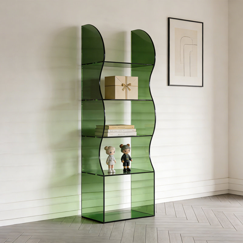 Bibliothèque minimaliste en acrylique, (5 Shelves) 62.99"H x 15.75"W x 11.81"D