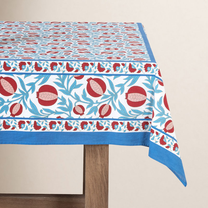 Williston Floral Cotton Rectangle Tablecloth, 106" x 71"