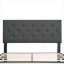 Lit plateforme sans sommier tapissier en lin gris ardoise pour lit simple