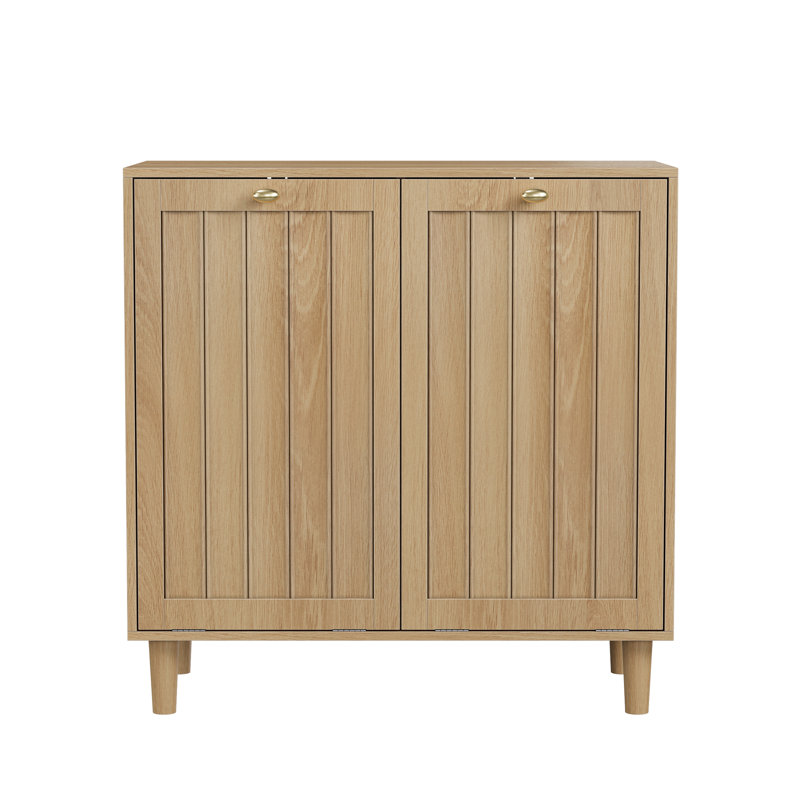 Double Tilt-Out Laundry Hamper Cabinet Hidden Laundry Cabinet With Removable Basket