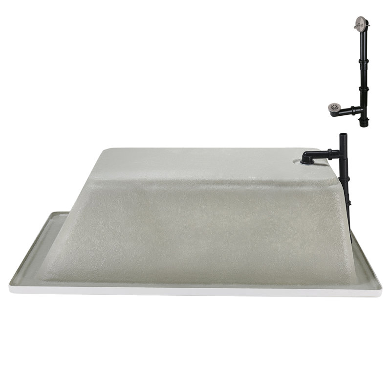 66" x 34" Acrylic Soaking Drop-In Bathtub, Drain Included, Brushed Nickel