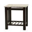 Table de bout moderne et contemporaine avec plateau en faux marbre et pieds de table