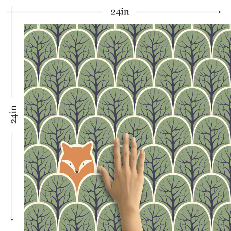 Panneau de papier peint adhésif et colle forest baby Dhruv, L 126 po x l 24 po