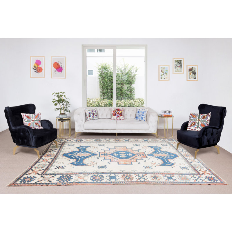 Tapis décoratif turc, tapis noué à la main, 100% laine