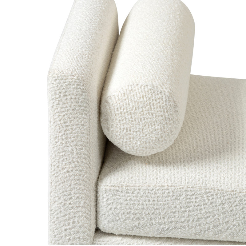 Banc rembourré l 54,3 po Boucle, 54.3"W, Blanc