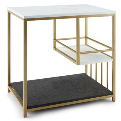 Clytee Nightstand in Black/White/Gold by Mercer41