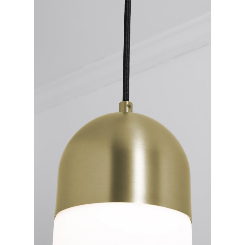 Luminaire suspendu DEL 5 po Ruhland, Laiton clair antique