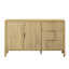 Buffet U-Style moderne à motif de vagues avec 3 tiroirs, grande armoire de rangement avec crochets et pieds centraux supplémentaires, idéal pour le salon, l'entrée, le couloir.