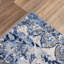 Tapis oriental en polypropylène tissé à la machine rectangulaire bleu / beige-67509349