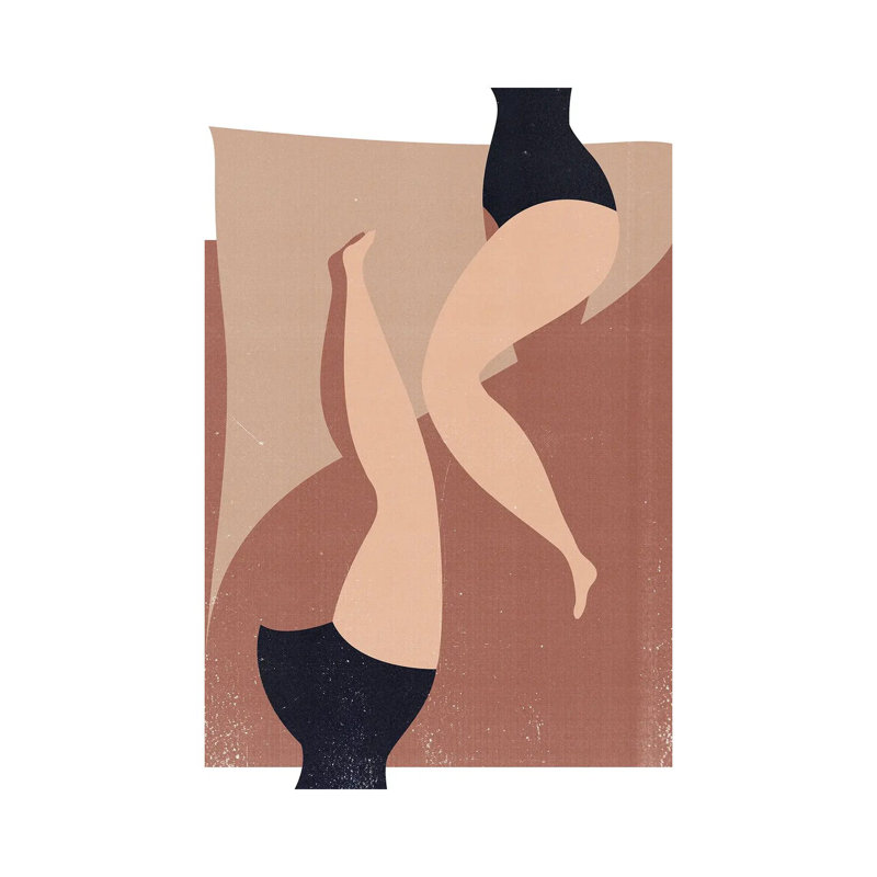Sunbath-impression d’art graphique, Pas de tapis, Toile tendue, H 40 po x l 26 po x P 1,5 po
