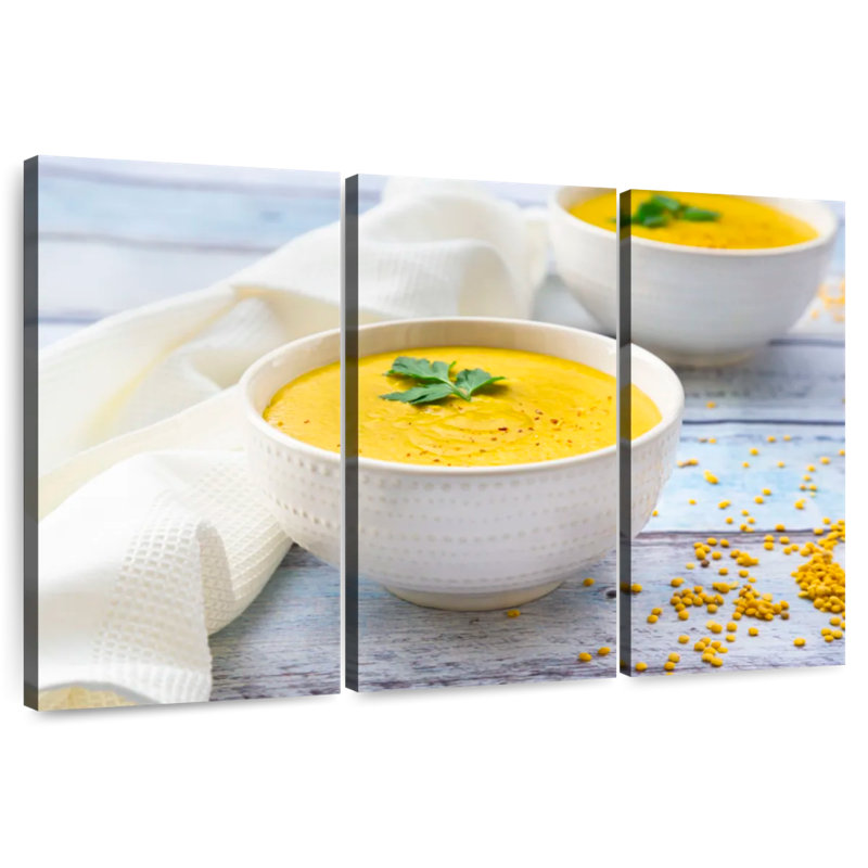 Soupes aux lentilles jaunes Yarlin, H 20 po x l 33 po