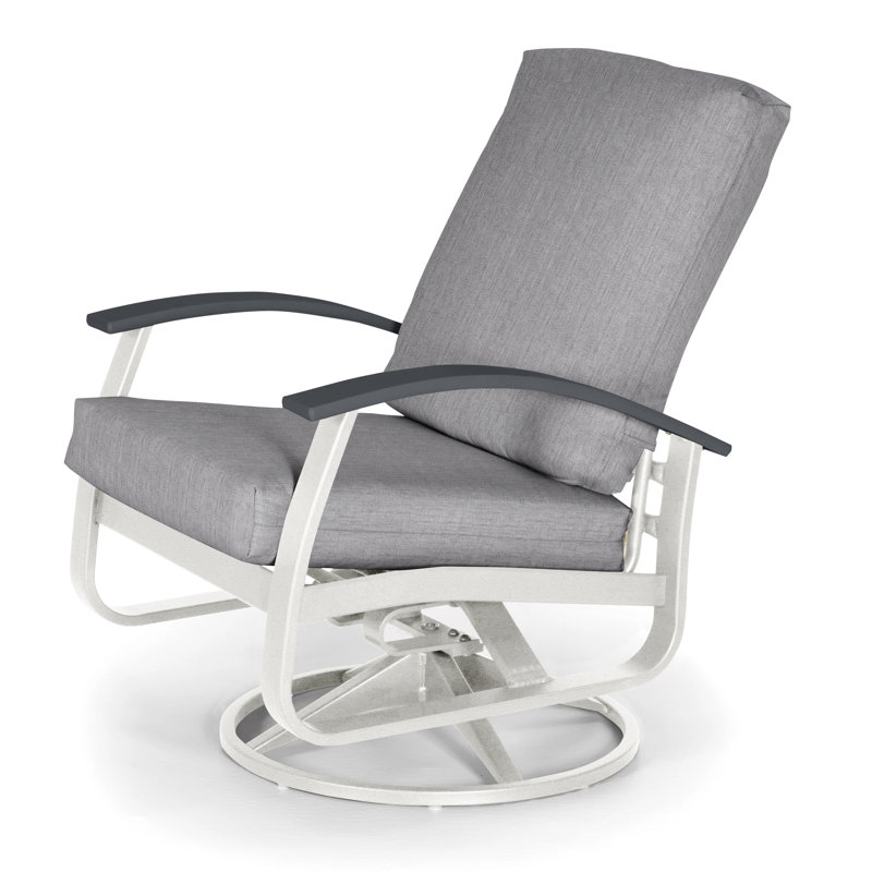 Belle Isle Outdoor Swivel Lounge Chair, Canvas Granite Sunbrella® Canvas, Classic Graphite P30, Textured Snow