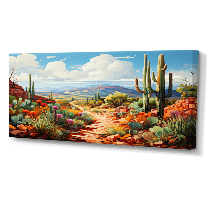 Orgue gardien Ke Kee cactus vert du désert - Cactus, H 28 po x l 60 po, Toile tendue, Sans cadre