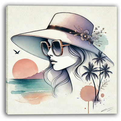 «Sunset Serenity with Tropical Glamour», art mural