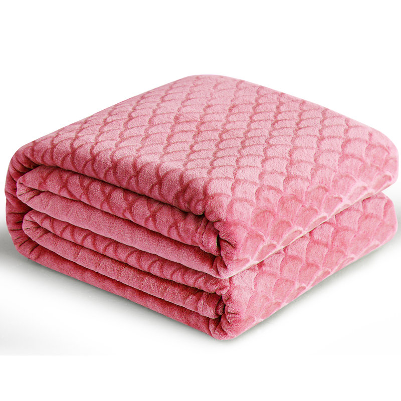 Couverture en flanelle brossée rose très grand, Très grand lit, Rose