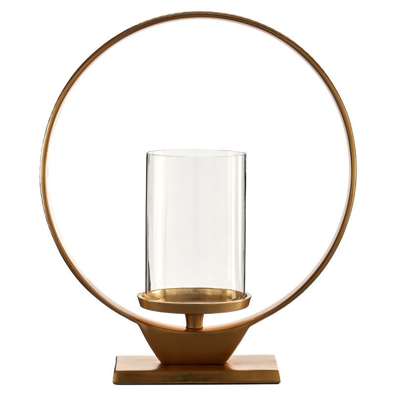 Tabletop Hurricane, Gold, 34cm H x 16cm W x 40cm D