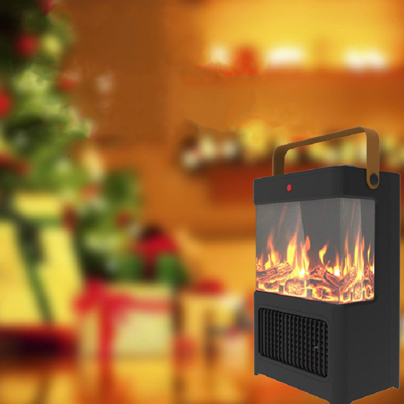1500W Electric Fireplace Heater, 3D Led Flame, Portable, Double , For Indoor & Office Use, Christmas Decoration Portable Heater With Home, Office, Indoor,