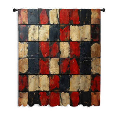 Abstract Art Sheer Curtain Single Panel