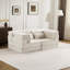 Canapé d'angle modulaire sans os à monter soi-même - Lit convertible Mahjong à compression, revêtement en polaire circulaire, rembourrage en mousse à mémoire de forme haute densité, blanc, aucun assemblage requis, style convertible, housse incluse.-1311075075