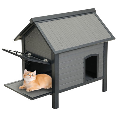 Maison de chat d'extérieur / d'intérieur de luxe - abri idéal pour les chats sauvages, les chiens errants et les félins multiples