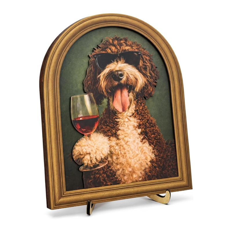 Panneau d'art 3D chien Gentleman 8 x 10 po