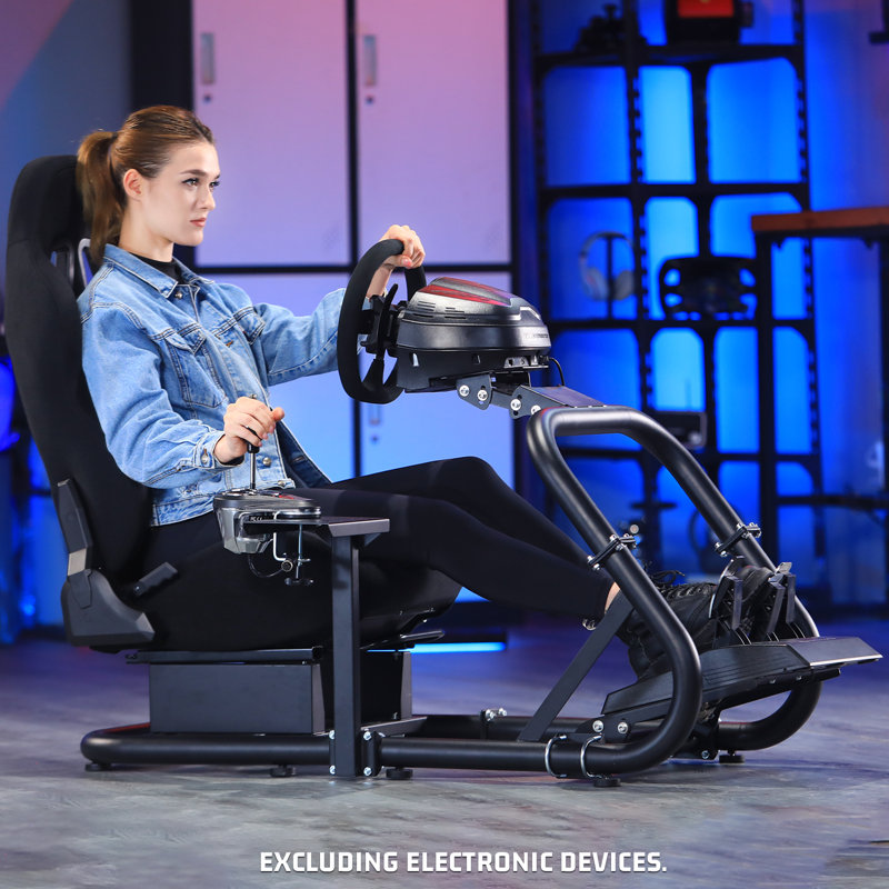 G27 (stability Series) Pro Adjustable Driving Racing Simulator Cockpit With Black Chair Fits For Logitech G29 G920 G923,thrustmaster T300rs,fantec T3pa Tgt, Wheel & Pedals Not Included