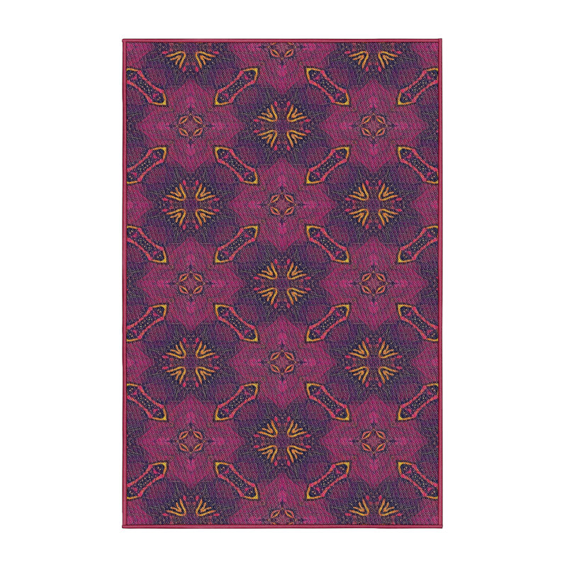 Tapis mauve/brun à motifs Klutsch, Rectangle 2 pi x 3 pi