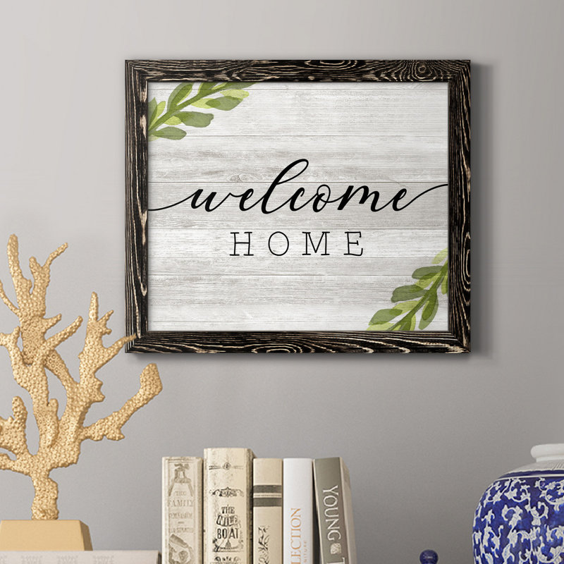 Welcome Home - Reproduction de photo sur toile, H 20 po x l 17 po x P 1,5 po, Cadre noir