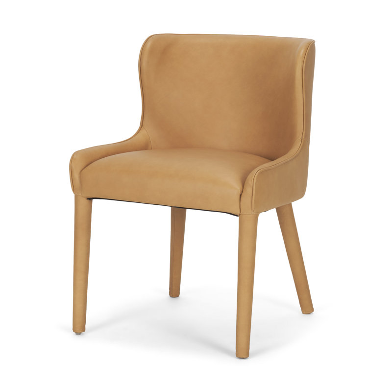 Chaise en cuir brun clair Nolan Slope