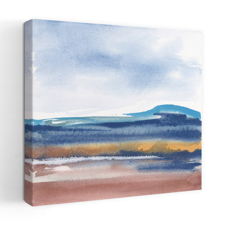 «Grounded Rust II», art contemporain de paysage abstrait, H 18 po x l 18 po