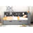 Twin Daybed With Storage Shelf, Grey Trundle And Connector Trundle, Shelf