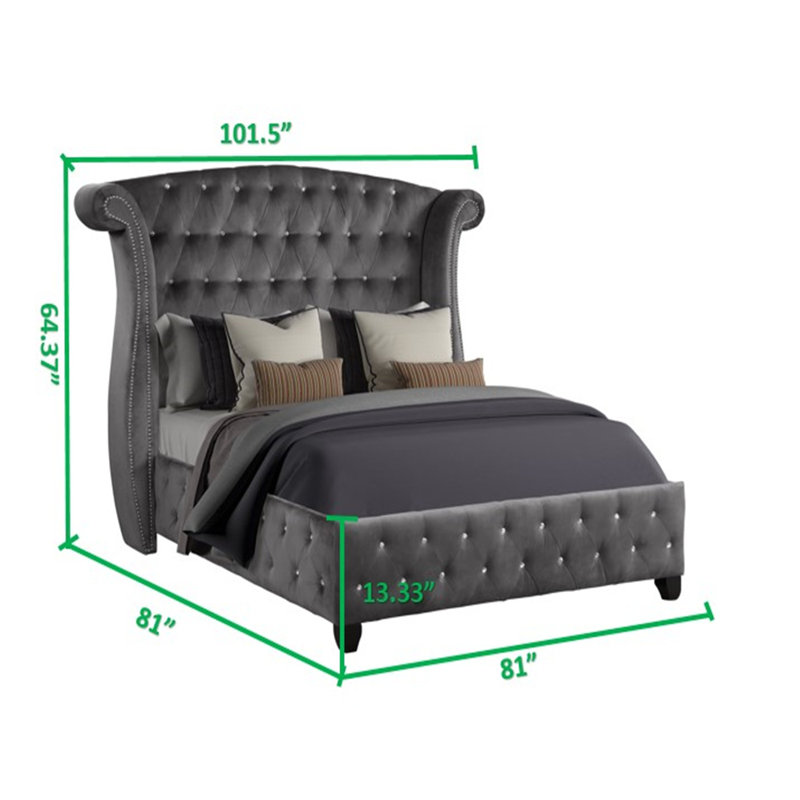Ensemble de chambre à coucher Defeis gris pour chambre à coucher