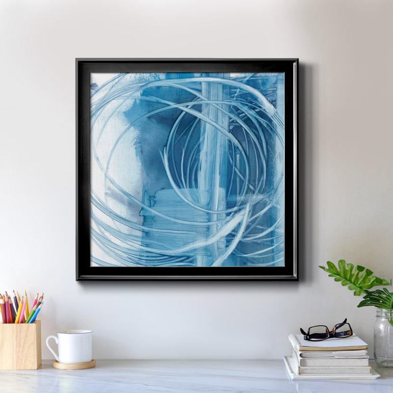 Indigo Expression II - reproduction encadrée de qualité supérieure - prête à être accrochée, H 17,5 po x l 17,5 po x P 1,5 po